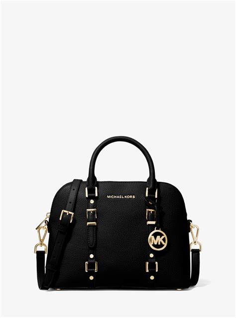 michael kors bedford satchel black|Bedford Legacy Medium Pebbled Leather Dome Satchel.